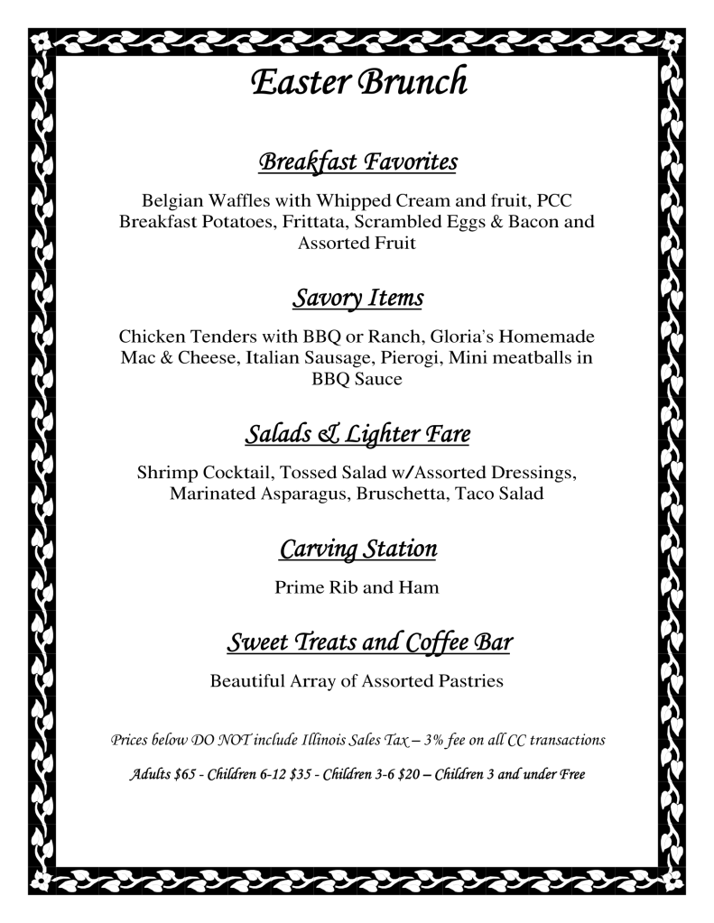 2026 Easter Brunch Menu